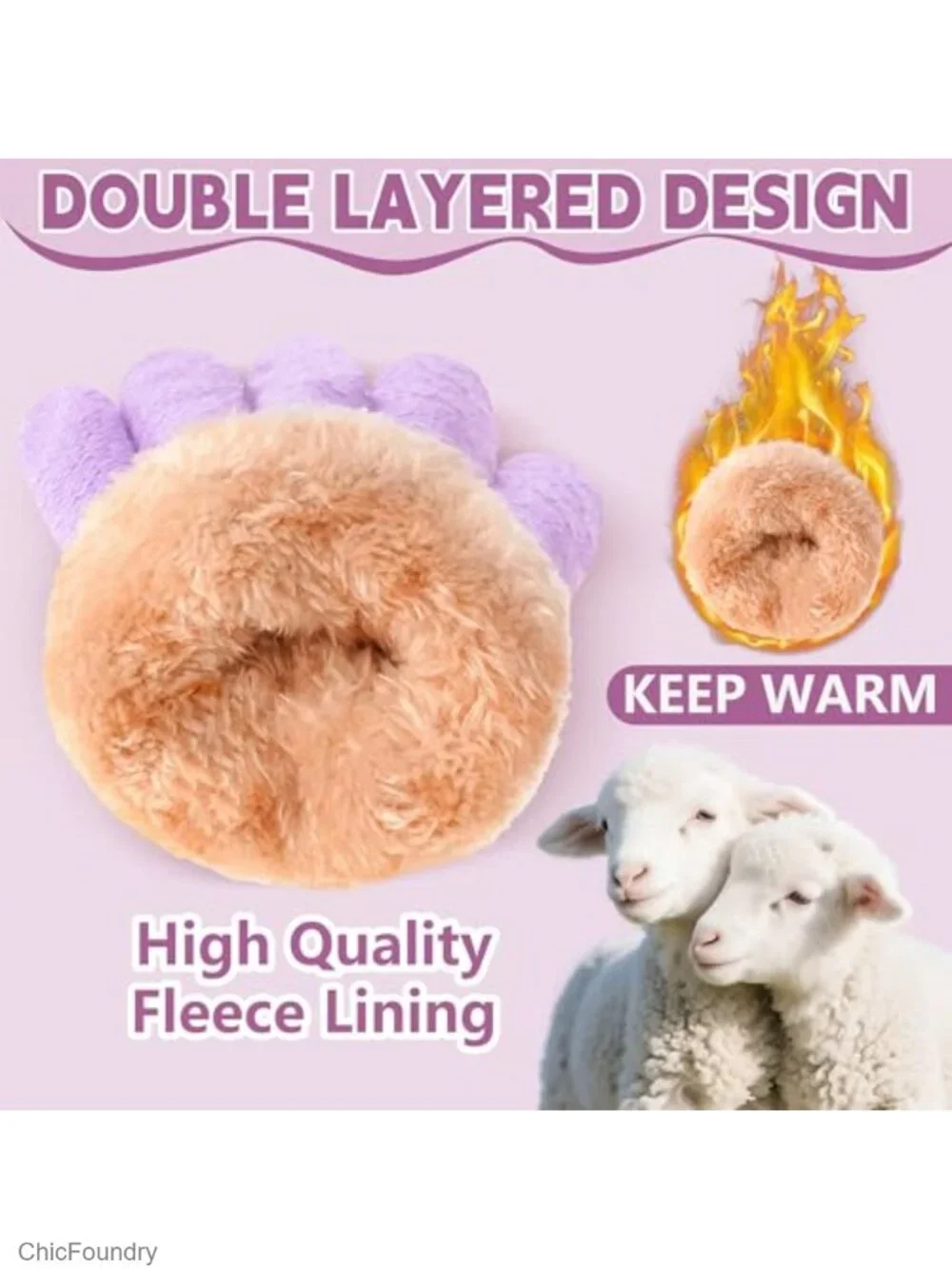 Kids Knit Fleece Lined Hat Scarf Gloves Set - Warm Thermal Winter Accessories